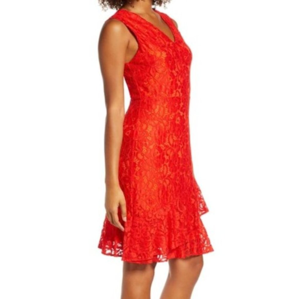 NWT Sam Edelman Full Lace Ruffle Flounce Dress - Picture 3 of 6
